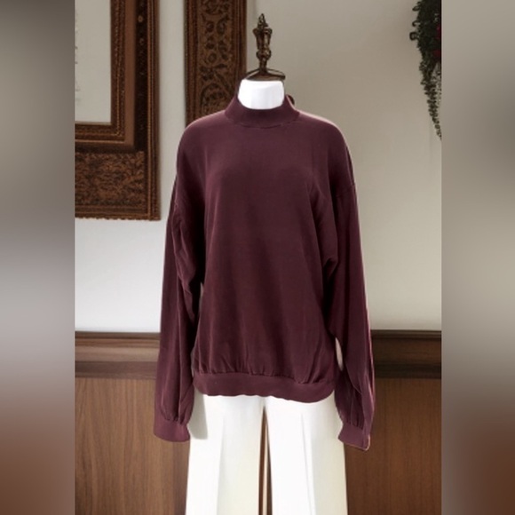 Baracuta/💰2 FOR $10💰Vintage/ Silk  blend mock neck sweater/ Size US XXL - Picture 2 of 10